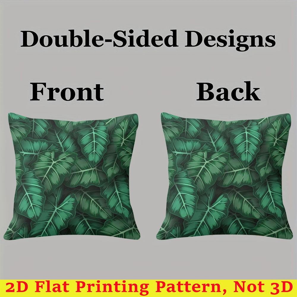 Green Leaf Pattern square Jacquard Pillow Cover for Sofa Office Waist Cushion Cover Home Decorative Pillowcase