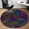 1pc Neon Triangles Office Round Area Rug, Indoor Mat Suitable ForOffice, Under Office Chairs Bedroom Living Room Home Decor T210