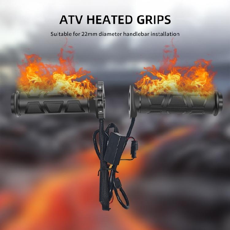 ATV Griffheizsystem 4-stufige Temperaturregelung 12V Beheizte Griffe Rutschfester Griff für Motorrad 7/8 22mm Lenker