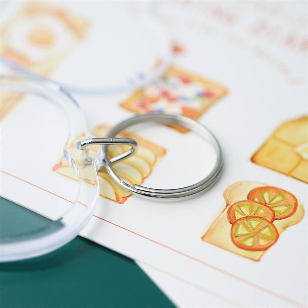 2-5Pcs/Pack Transparent Rectangle Blank Acrylic Insert Keychain Photo Picture Frame Keyring Holder DIY Split Ring KeyChain Gift