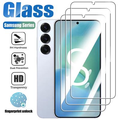 3 шт. Загартоване скло з розблокуванням відбитком пальця для Samsung Galaxy S26 S25 Edge S24 Ultra S23 S22 S21 Plus S20 FE Note20 5G Захисна плівка зі скла для екрана