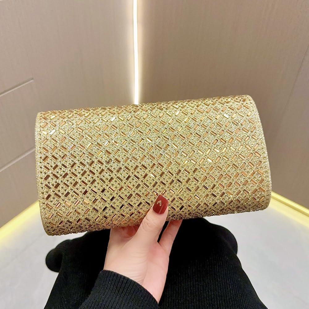GRAXIA Cabaret Clutch Bag for Women, Party Bag, Wedding, Reception, Luxurious Beads, Gold