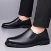 Classic Brand Men's Leather Casual Shoes Comfortable Business Dress Shoes Wear-resistant Soles Commuting Men's Driving Shoes