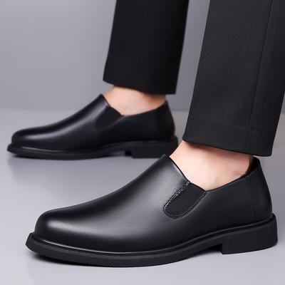 Moda Sapatos Formais de Escritório de Sola Grossa Masculinos Sapatos Casuais de Couro Masculinos Resistentes ao Desgaste Antiderrapantes Mocassins de Bico Redondo Calçado Formal de Negócios
