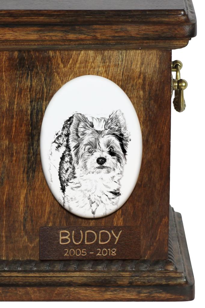 Biewer Yorkshire Terrier - commemorative plaque with a photo of a dog, tombstone with a print, personalized oval plaque from the Art-Dog brand