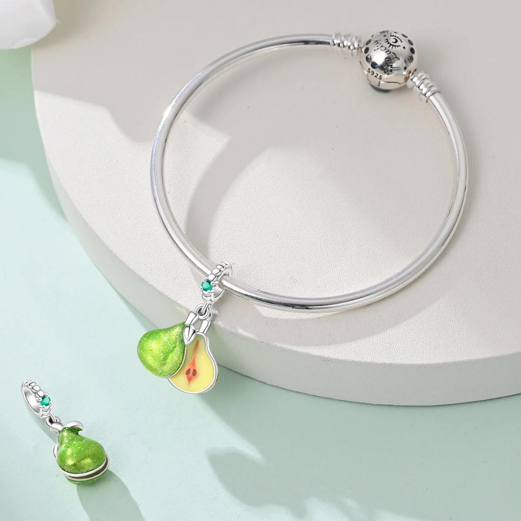 New 925 Silver Charms Watermelon Cherry Earrings Beads Fit Bracelets for Women Necklace DIY Fine Jewerly
