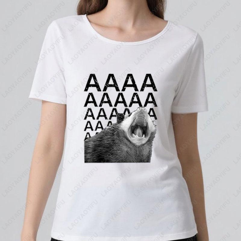 Křičící vačice Aaaa Roztomilá Vtipná Vačice Dank Meme Vintage Tričko z Modalové Tkaniny Jedinečné Potisky Topů Pánské Dámské Ležérní Cool Trička