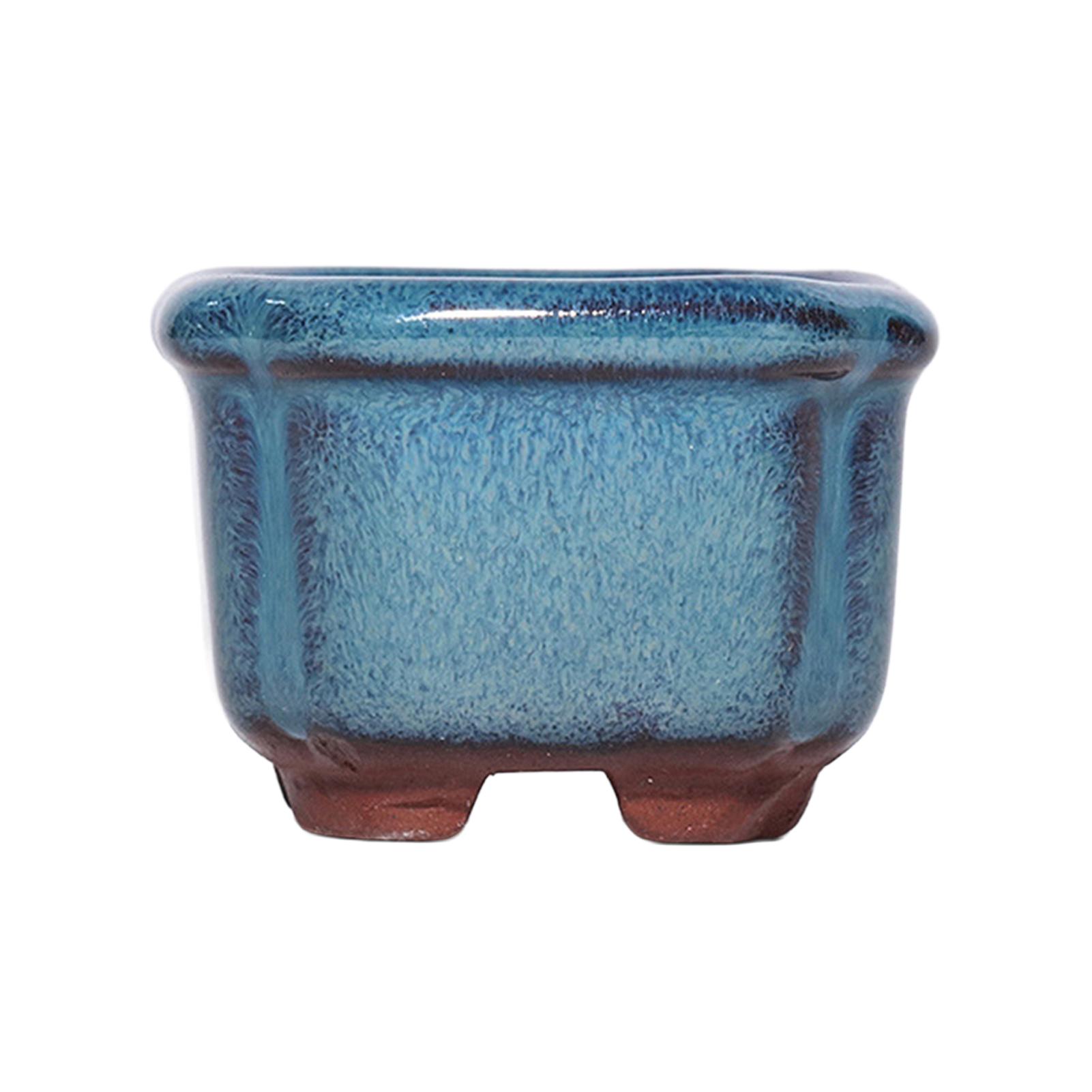

Ceramic Planter Pot For Succulents Blue Simple Design Porcelain Material With Good Air Permeability