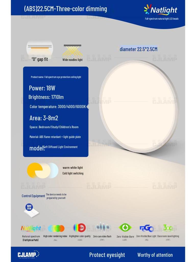 Modern Minimalist Round Ceiling Light for Bedroom and Study
