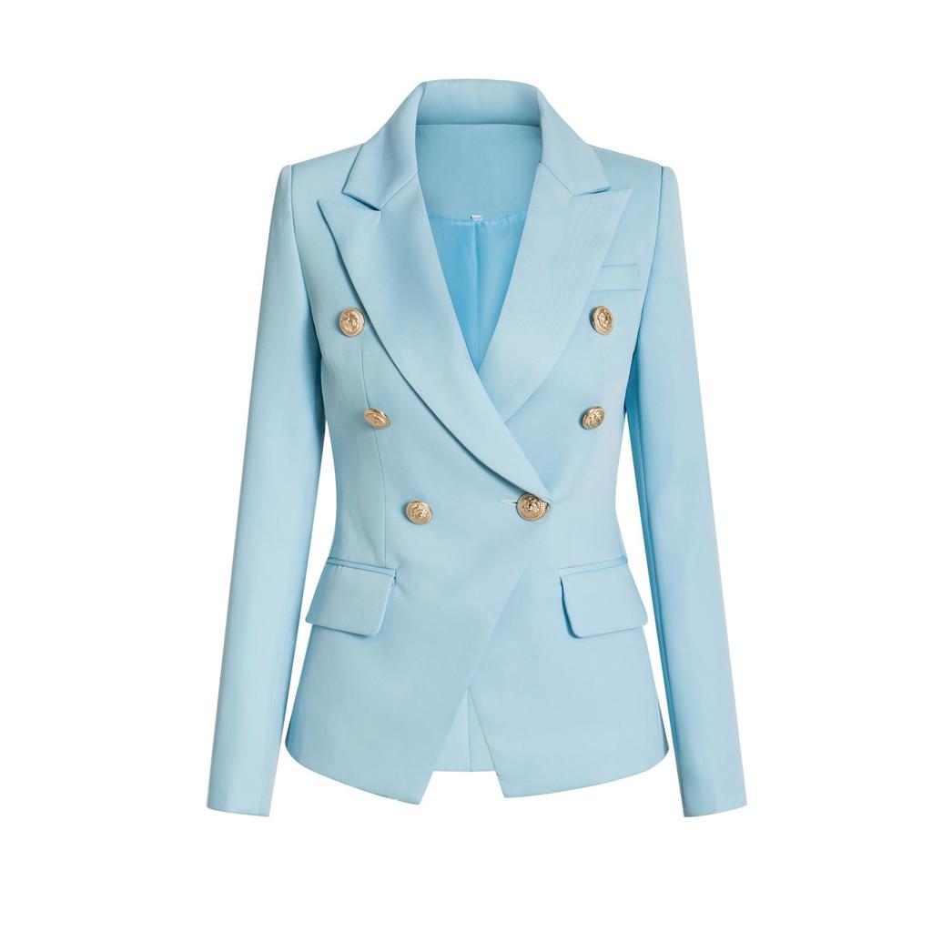 2021 Solid Color Double-Breasted Slim Fit Suit - Multi-color European/American Style