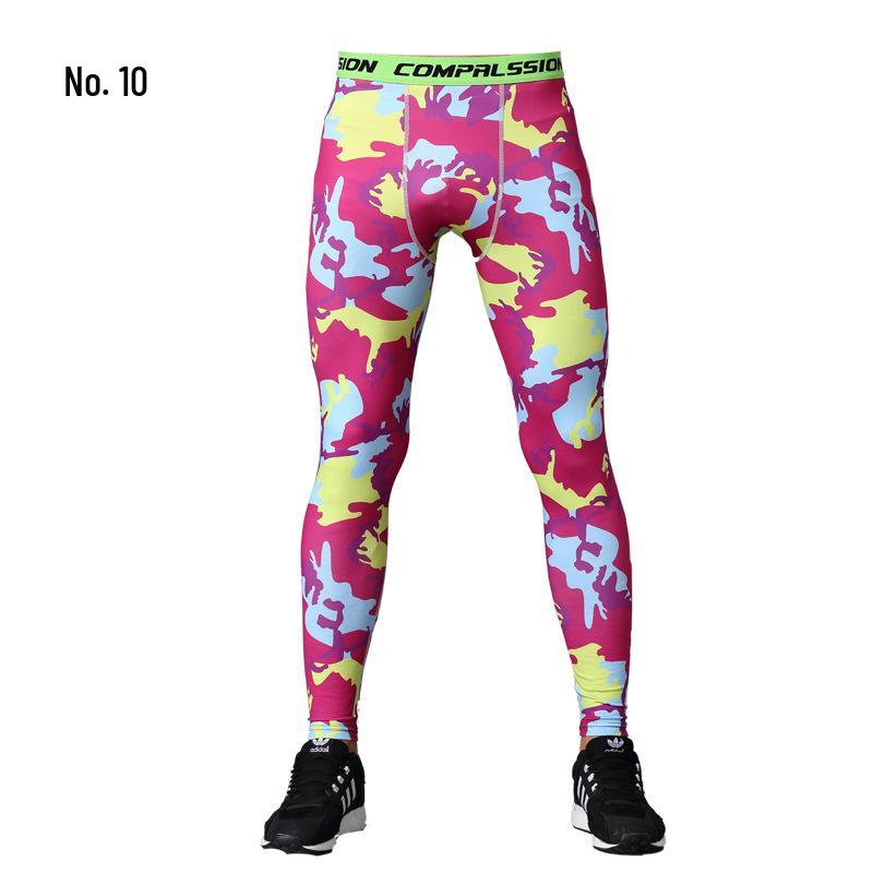 Men's Quick-Drying Camouflage Compression Tights for Running & Basketball