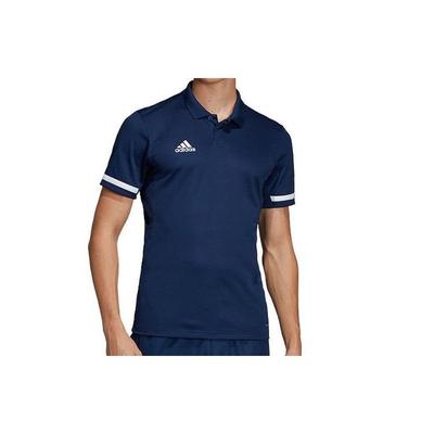 Solid Color Logo Print Polo Short Sleeve T-Shirt Men Tops Navy-Blue DY8806