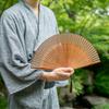 Noshi Box Fan with Wave Dark Brown [Keichido] Pattern, A103,
