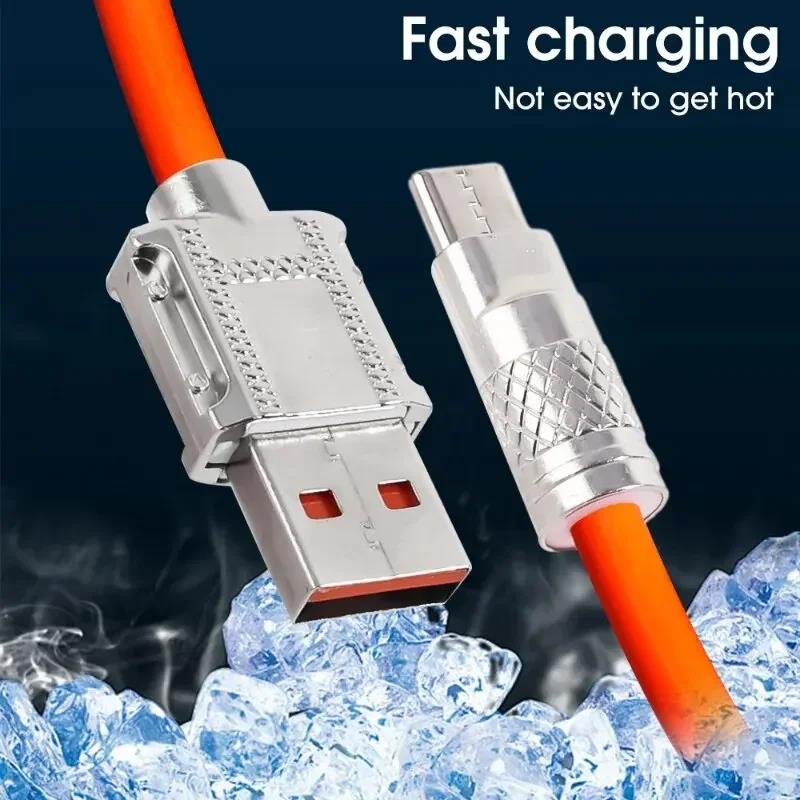 120W 6A Super Fast Charge PD Type C Liquid Silicone Cable 1 Meter Usb Cable USB To USB C Charger Cable For Samsung Xiaomi Huawei