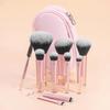 10pc Makeup Brushes Set with Travel Bag Professional Foundation Contour Eyeshadow Eyebrow Brushes Complete Cosmetic Makeup Tool