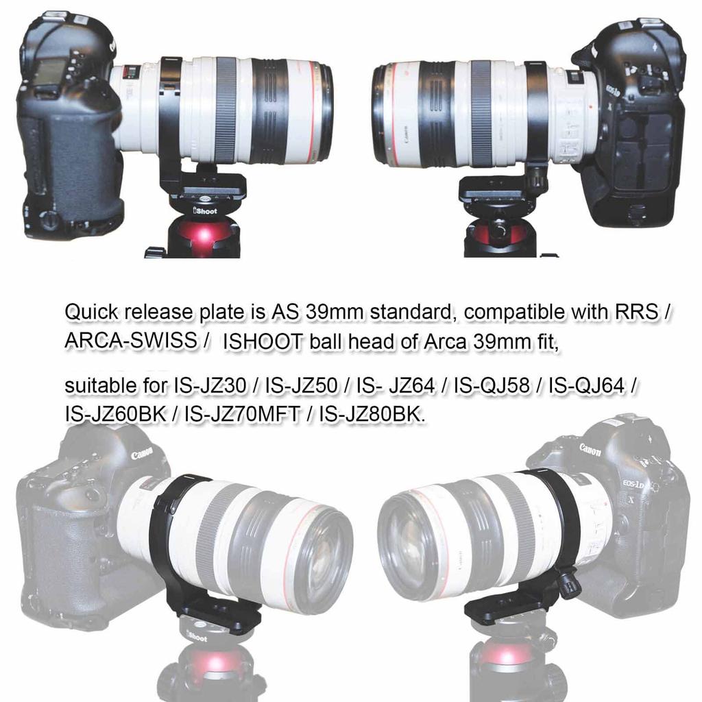 IShoot Kamera Stativhalterung Stativhalterung Objektivstütze Objektivhalterung Stativ Kompatibel mit Canon EF IS USM EF IS USM Untere Schnellwechselplatte mit