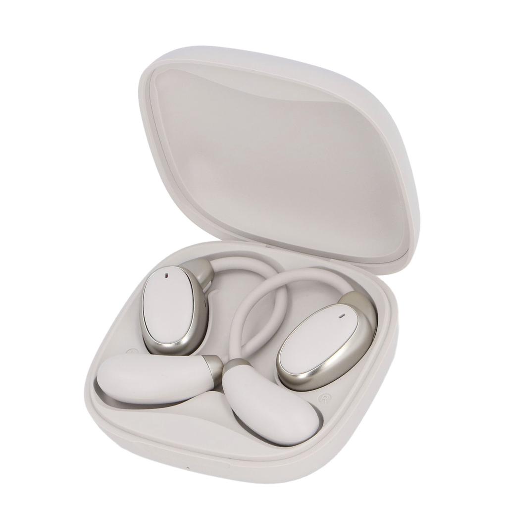 Language Translator Earbud Beige Color Bone Conduction Real Time Voice Translator Earbud