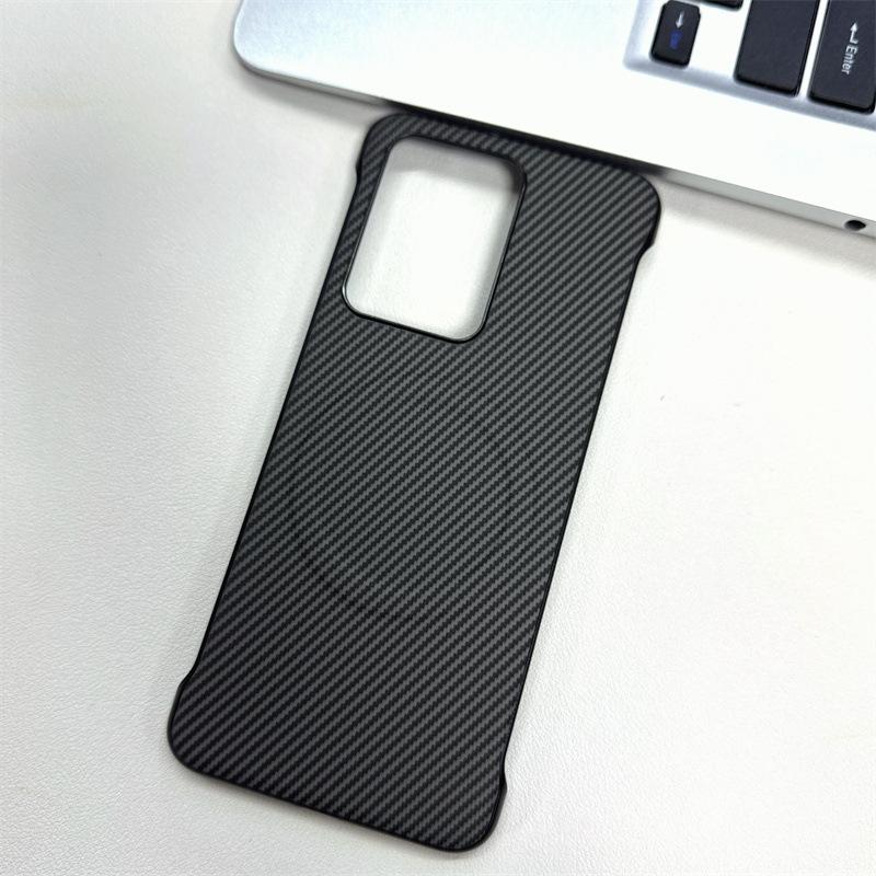 Applicable To OPPO Reno14Pro Carbon Fiber Pattern Sticker Frameless Mobile Phone Case Reno13 Suction Protective Case A5Pro