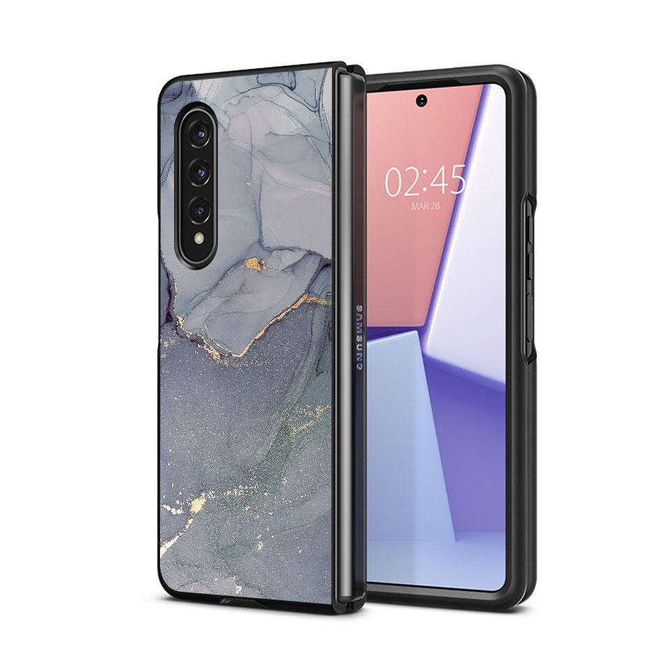 for Samsung Galaxy ZFold4 Z Fold4 Z Fold5 5G Z Fold3 Hard PC Shockproof Cases Cover Granite Marble Back