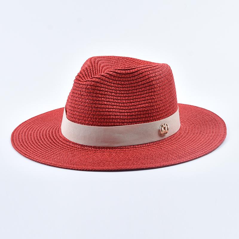 New Panama Soft Shaped Straw Hat for Women Men Summer Beach Sun Hats UV Protection Fedora Hat