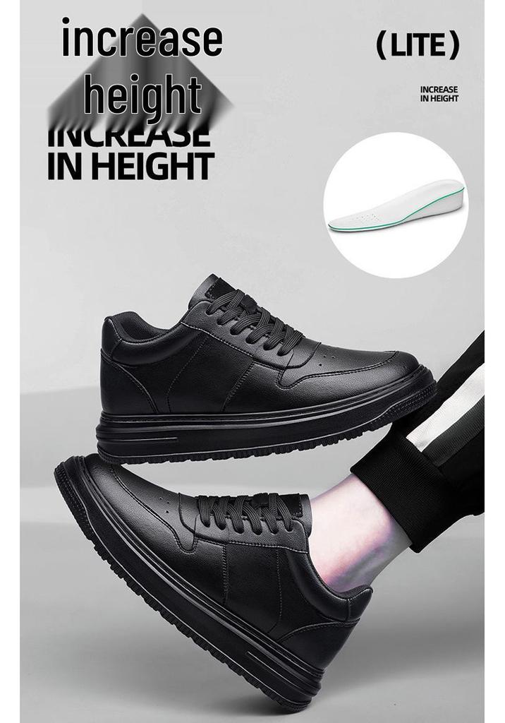 Men's 8cm Invisible Height Increasing Shoes - Breathable White Outdoor Sports & Casual Sneakers