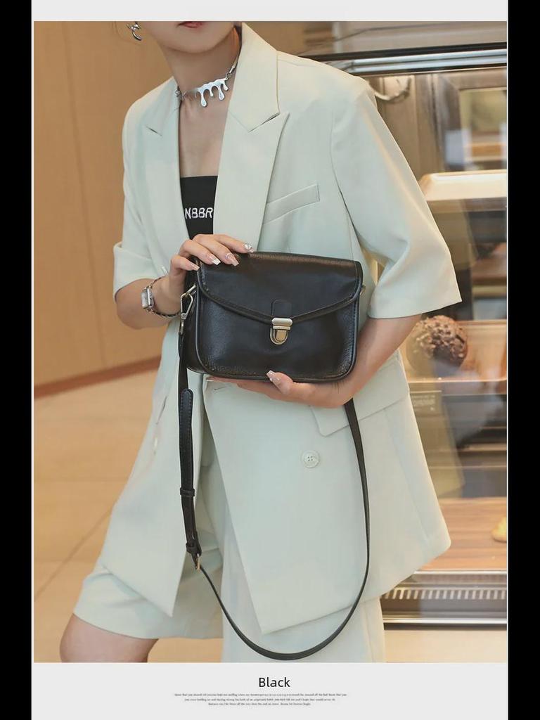 2025 Women's Genuine Leather Large Capacity Messenger Bag - High-Grade Veg-Tanned Cowhide Shoulder Bag