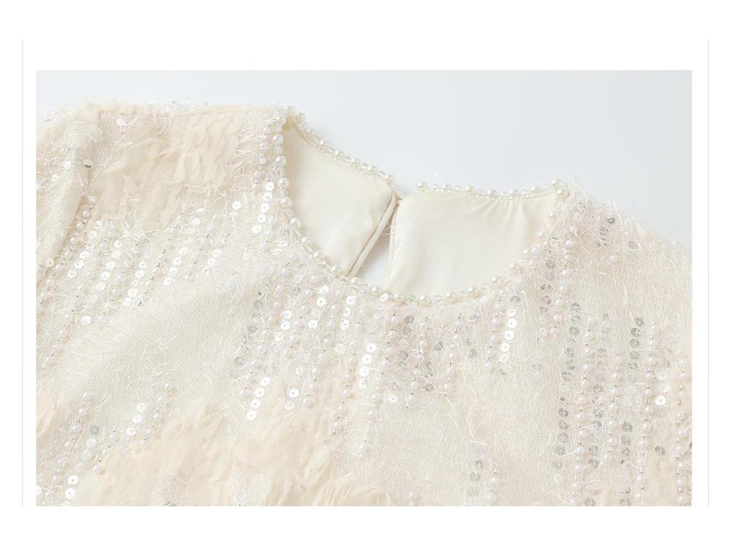 Elegant Sequin Embellished Chinese-Style Women's Shirt and Skirt Set – Spring/Summer Collection
