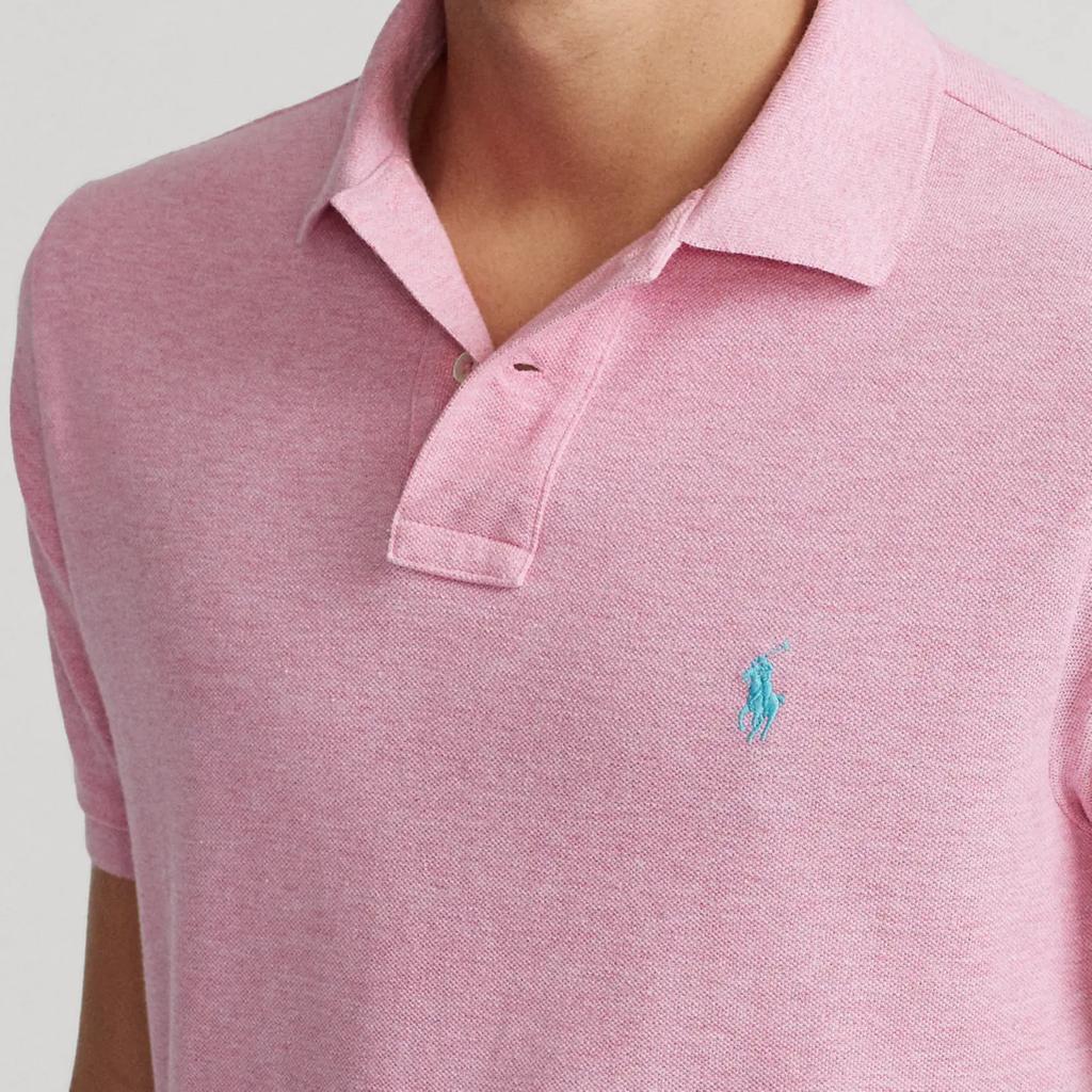 Polo Ralph Lauren Solid Color Logo Embroidered Slim Fit Short Sleeve Polo Shirt Men Tops Pink MNPOKNI1N821146-650