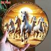 7 Pieces White Horse Sunset Metal Art Wall Decor for Meditation Room Home Aesthetic