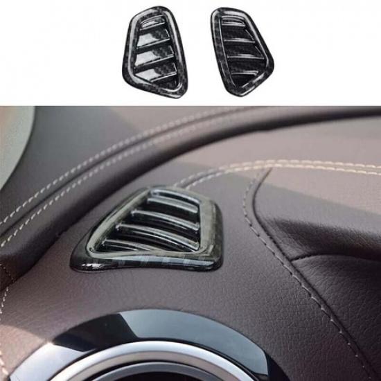 Fit For Benz E-Class 2016-21 Cover Trim Dashboard Side Outlet Vent Carbon Fiber