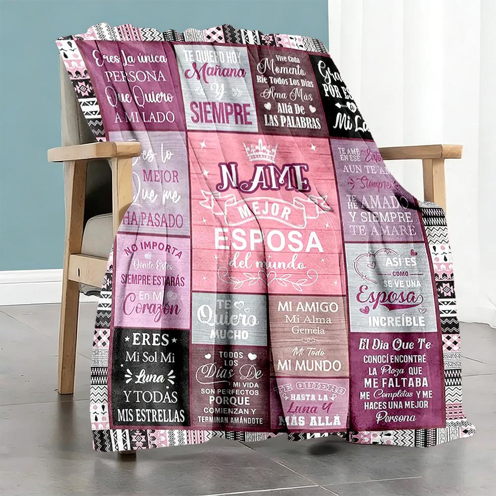 Ladies Personalized Name Blanket Throw Customizable Blanket Durable Comfort Versatile for Office Chair Seaside Office Bedding for All Occasions