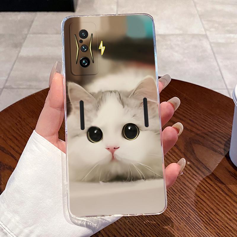 Jelly Casing For Xiaomi Poco F4 GT 5G Capa For POCO F3 GT Fundas Clear Silicone Soft TPU Back Cover Cute Cat Protective Case