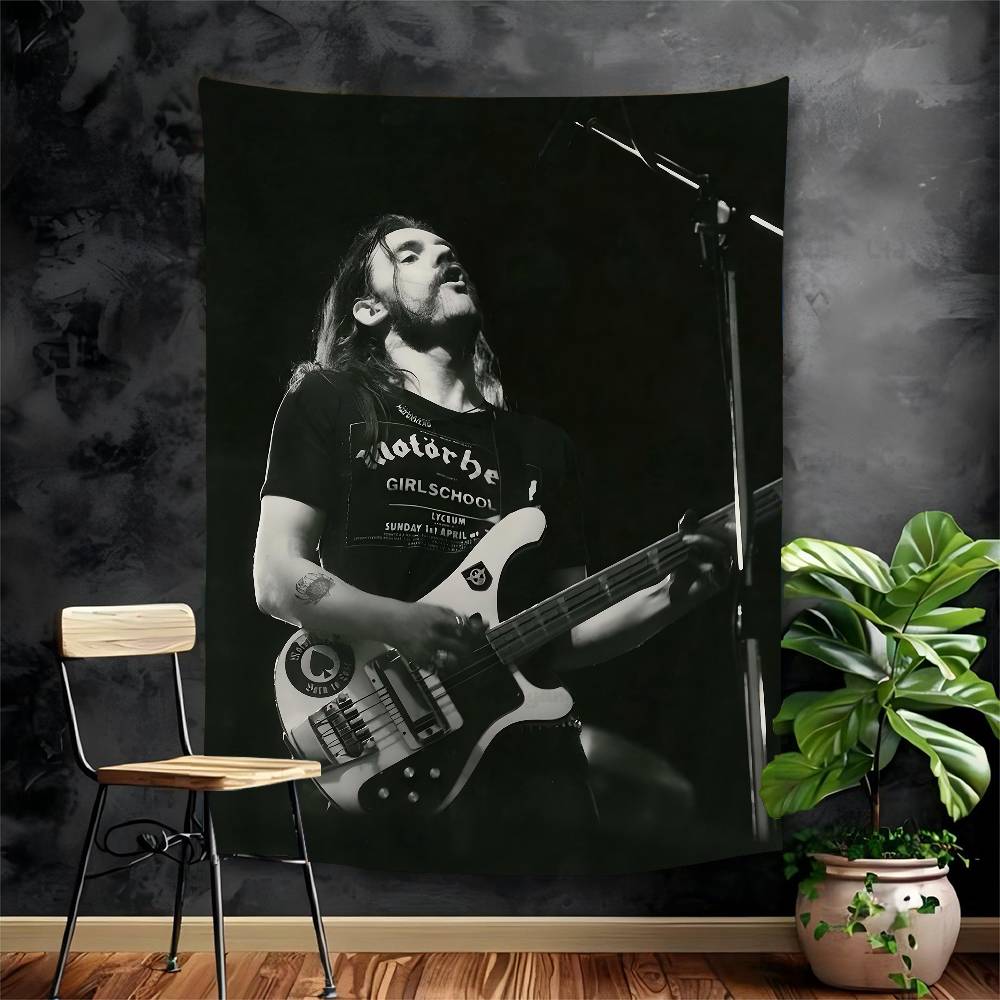 Singer LLemmyKilmister Tapestry Art Printing Cheap Hippie Wall Hanging Bohemian Wall Tapestries Mandala Art Home Decor 74x94cm(29x37in)