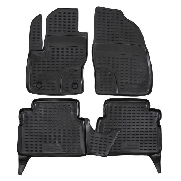 Tapis De Sol En Caoutchouc 3D - J&amp;J AUTOMOTIVE - Ford Focus C-Max 2003-2010 - Noir - Sur Mesure - Antidérapant