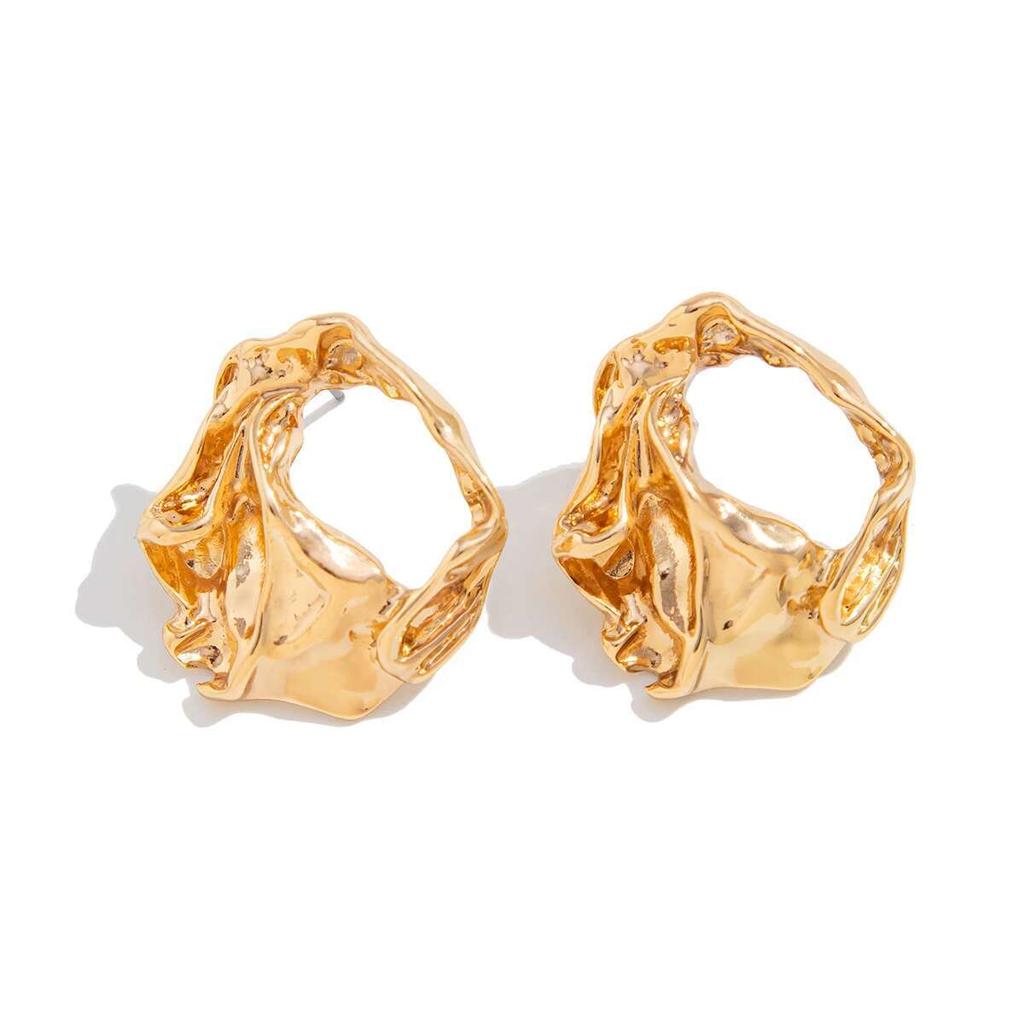 Salircon Vintage Unregelmäßige Verdrehte Metallstecker-Ohrringe Damen Übertreiben Punk Hohl Aus Piercing-Ohrringe Mode Schmuck Neu