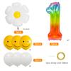 Small Fresh Small Wrinkle Chrysanthemum Yellow Smiley Face Children'S Birthday Digital Jelly Aluminum Film Latex Balloon Bundle