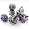 Hollow Metal DND Polyhedral Game Dice Set 7pcs for Table Board Role Playing Game Dice
