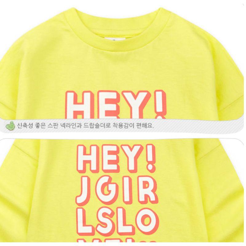 Korean Design Kids Yellow Outfit Set Cotton Top Pants Children Casual Wear