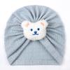Spring & Autumn Cute Bear Baby Jacquard Pullover & Headband Hat