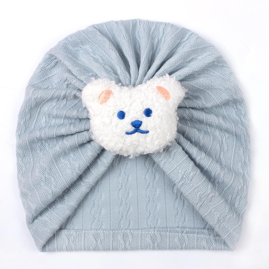 Spring & Autumn Cute Bear Baby Jacquard Pullover & Headband Hat
