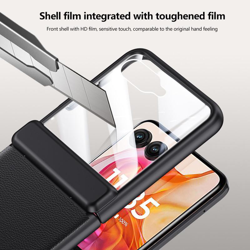 Feel Skin Leather Hinge Shockproof Cover for Motorola Razr 50 50Ultra Case Ani-Knock Protective Full Protection Film Case Cover