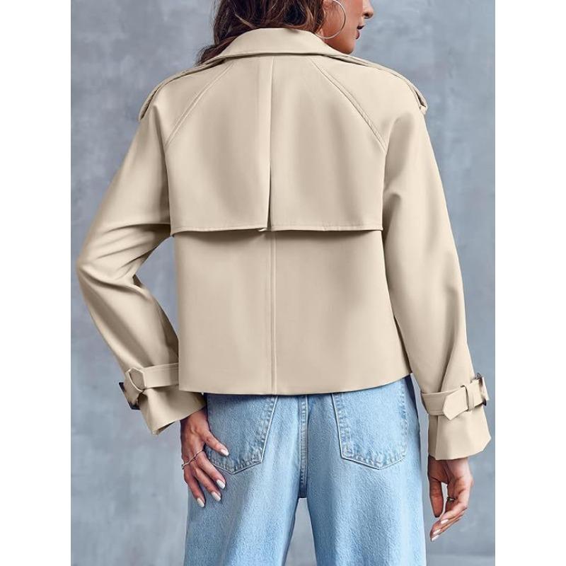 Trench da Donna Corto Doppiopetto Capospalla Casual