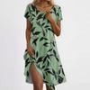 Women's Casual Short Sleeved Dress With Floral Print And Pocket Design And Pocket Design
