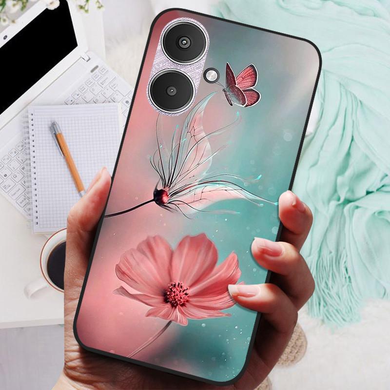 For Xiaomi Redmi 13C 5G Case Black Silicone Bumper Wolf Lions Soft TPU Covers for Xiaomi Redmi 13C 5G Funda Coque Protective