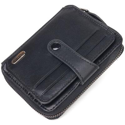 Linda bolsa feminina feita de couro liso genuíno CANPELLINI Wallet 21492 Preto