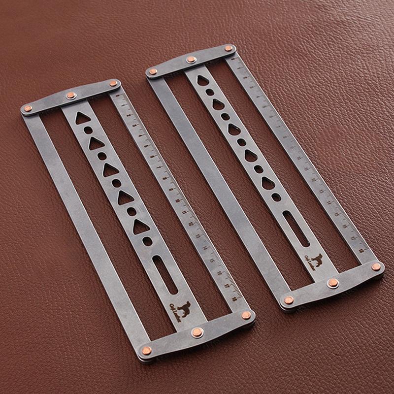 Professional Leather Belt Auxiliary Positioning Punch Ruler 18-48Mm Adjustable Diy Handmade Leather Tools