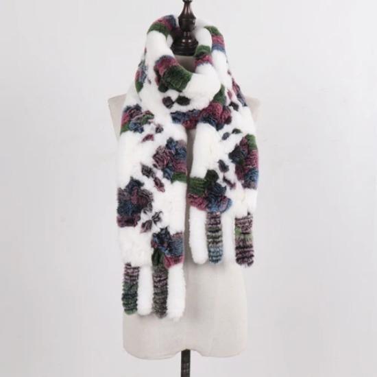 

Новые женские шарфы из натурального кроличьего меха рекс, длинные, женские вязаные муфты с кисточками из кроличьего меха рекс, зимний теплый шарф из натурального меха