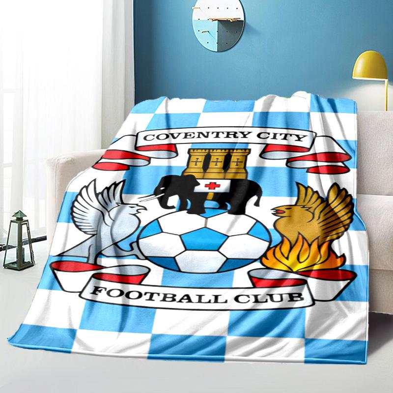 Coven-try Football Club Crest Printed Throws Blanket Soft Flannel Blankets for Couch Bed Gifts for Men Women Picnic blanket Christmas gifts