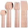 16pcs Black Dinnerware Set Knife Fork Coffee Spoon Cutlery Set Mirror Stainless Steel Flatware Western Party Kitchen Tableware