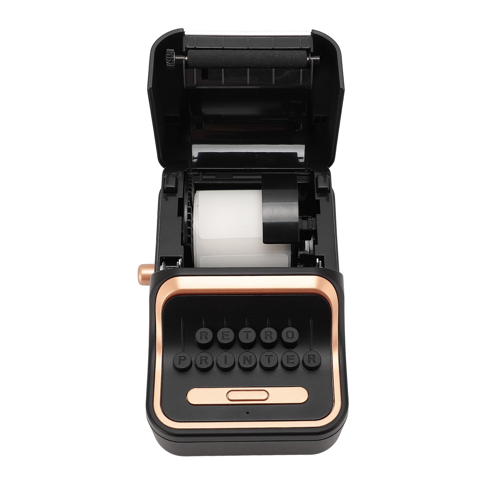 

Ретро-принтер этикеток 1000 мАч с зарядкой аккумулятора, термопортативный Bluetooth 5.0, без чернил, принтер этикеток